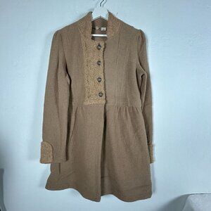 Anthropologie Moth Wool Cardigan Sweater Medium Pockets Button Front Cottagecore
